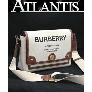 Burberry Horseferry Shoulder Bag Leather Canvas